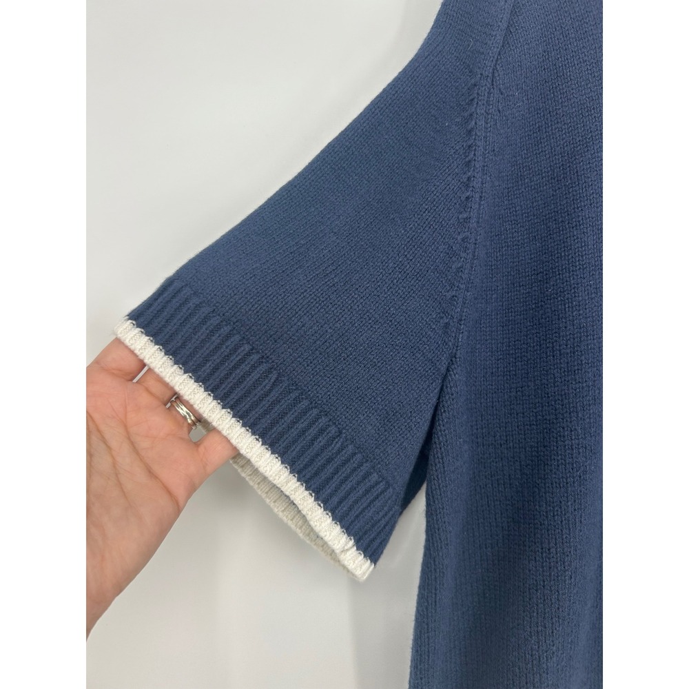 Abercrombie & Fitch Navy Blue Crew Sweater Tee In Women's Large-Boxy Fit Knit - Picture 8 of 11